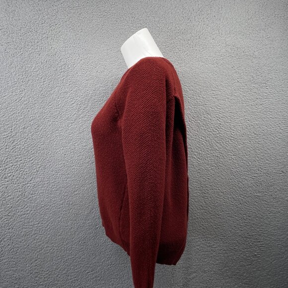 Madewell Province Cross-Back Pullover Sweater Red Burnished Mahogany Small - Picture 2 of 10